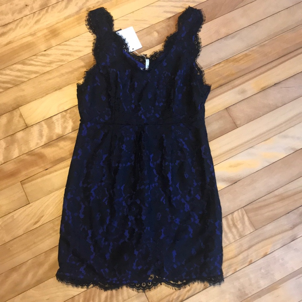 Black and blue lace Joie dress